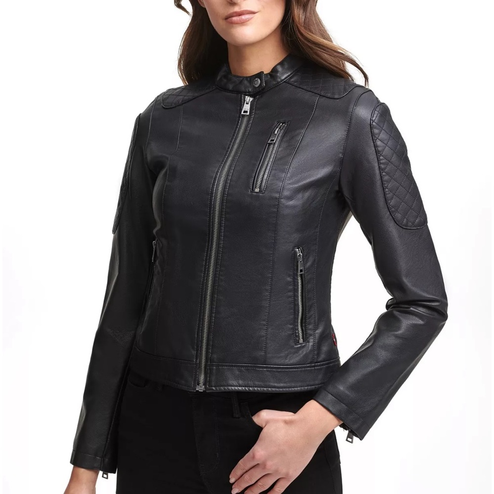 Levi’s Faux Leather Motorcycle Jacket - L